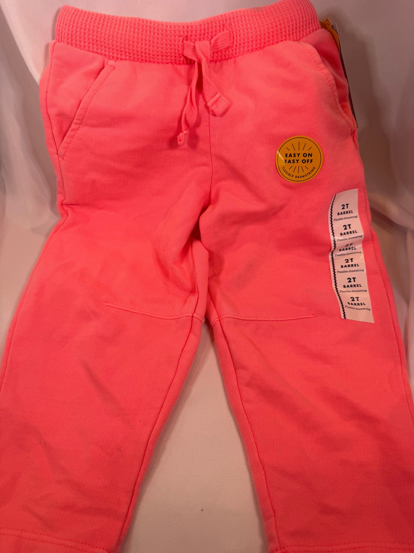 Cat & Jack - Barrel Drawstring pants - 2T - Coral