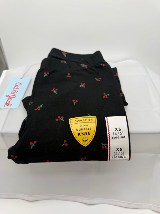 Cat & Jack - Holly Berry Girls Leggings - Lg (10/12)