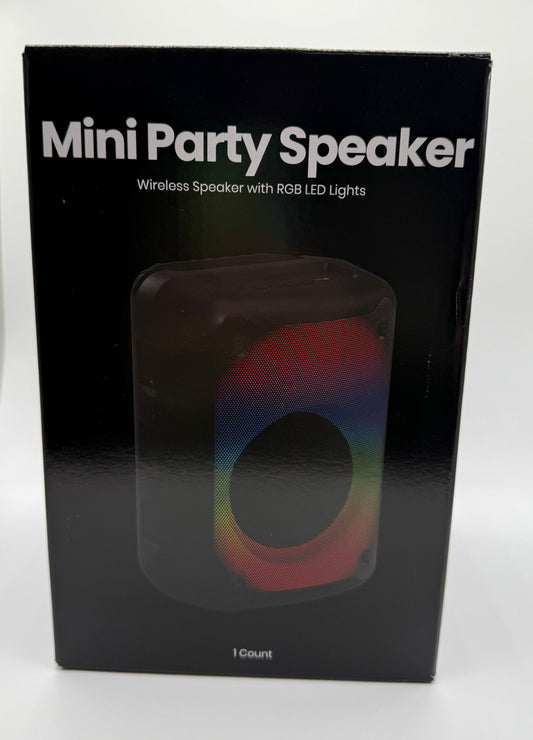 Gems Mini Party Speaker Wireless Speaker with RGB Led Lights- Black