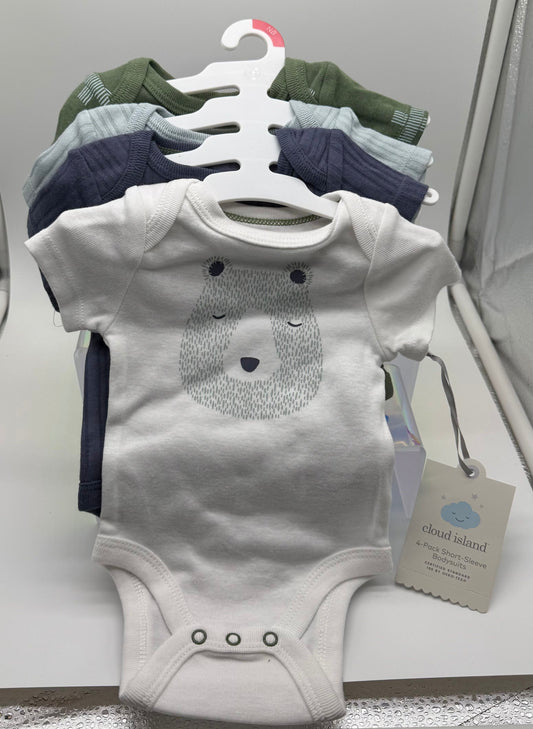 Cloud Island 4-Pack Short-Sleeve Bodysuits- Newborn