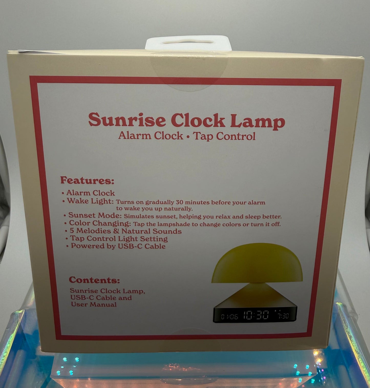 Vivitar Sunrise Clock Lamp- Alarm Clock- Tap Control